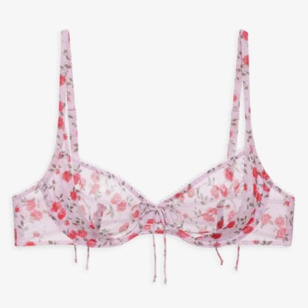 New! For Love And Lemons Pink Lottie Underwire Bra Size XS 51879